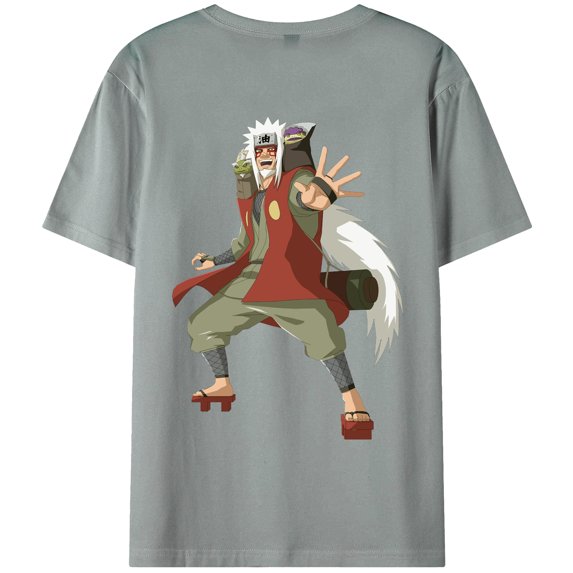 （画像用） NARUTO -ナルト- 自来也（じらいや） Jiraiya 綿100％ メンズ半袖Tシャツ（バックプリント） 通気性